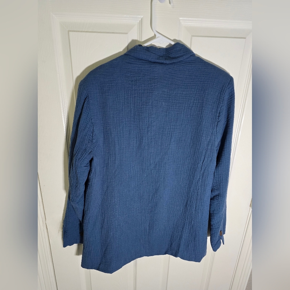 NWT Stoosh Womens Long Sleeve Slate Blue Blazer Jacket Medium - Picture 2 of 9